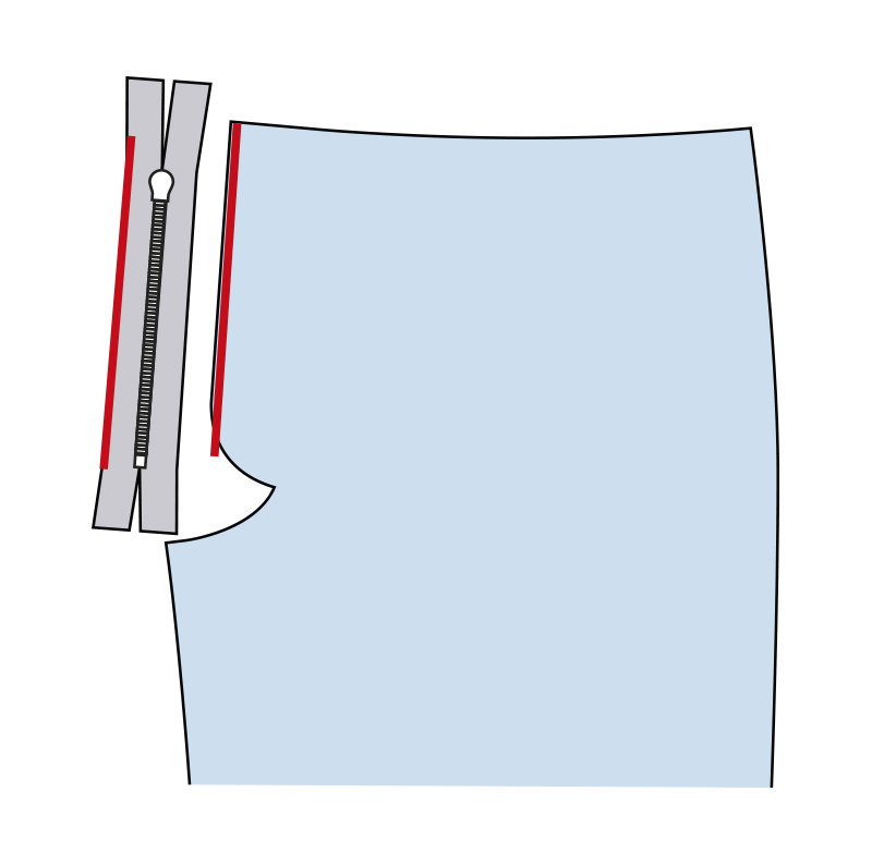 Cómo coser la bragueta de un pantalón paso 9
